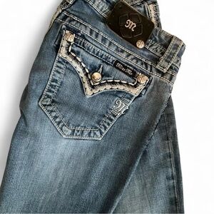 Miss Me Women's Light Blue Skinny Jeans with Silver Accents